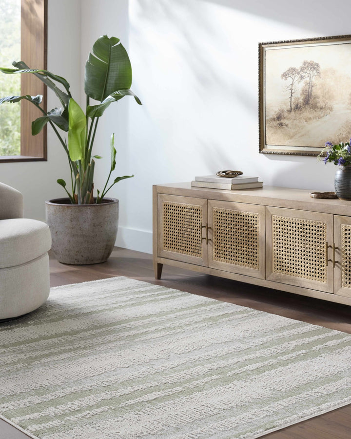 Asmara Contemporary Abstract Green And Beige Rug - The Rug Decor