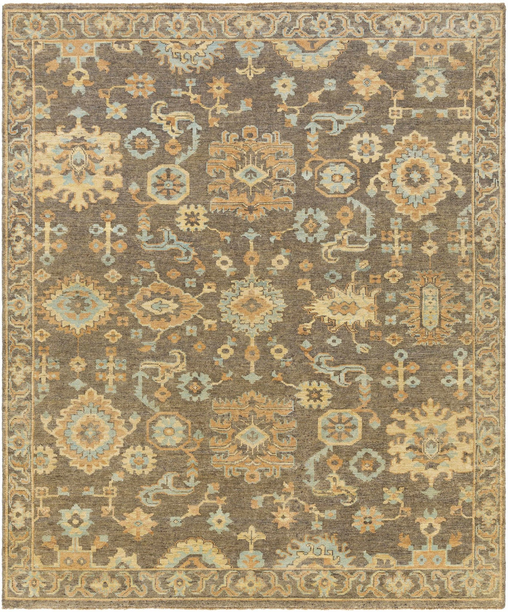 Asotin Traditional Oushak Design Olive Hand Knotted Area Rug - The Rug Decor