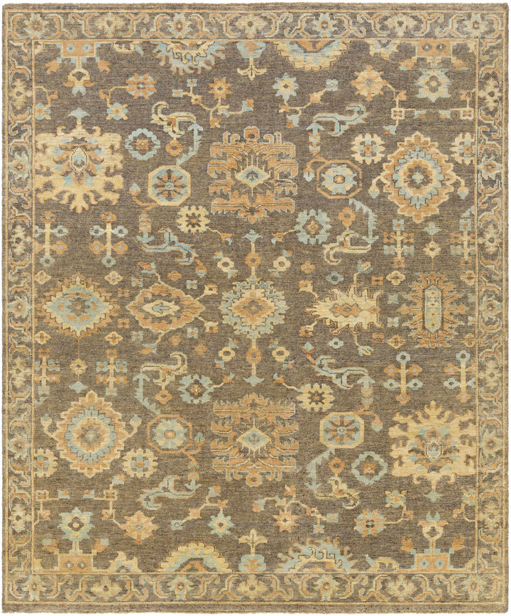 Asotin Traditional Oushak Design Olive Hand Knotted Area Rug - The Rug Decor