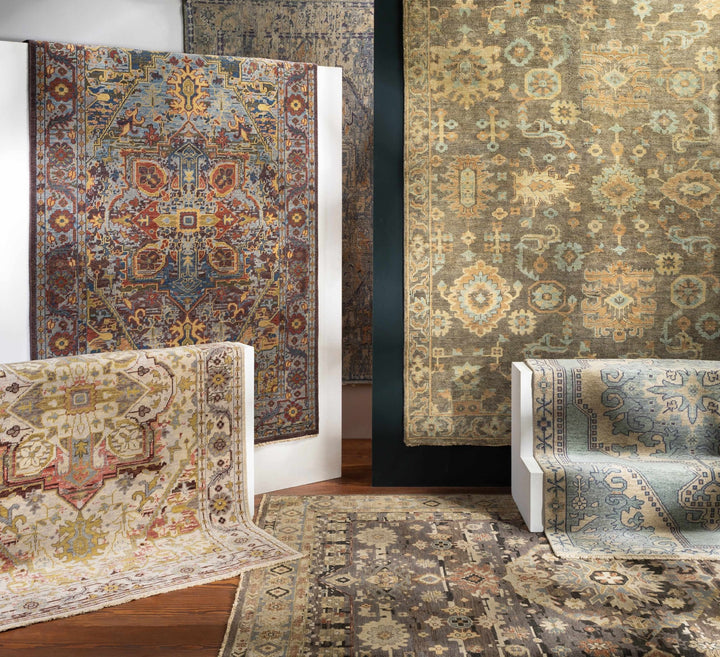 Asotin Traditional Oushak Design Olive Hand Knotted Area Rug - The Rug Decor