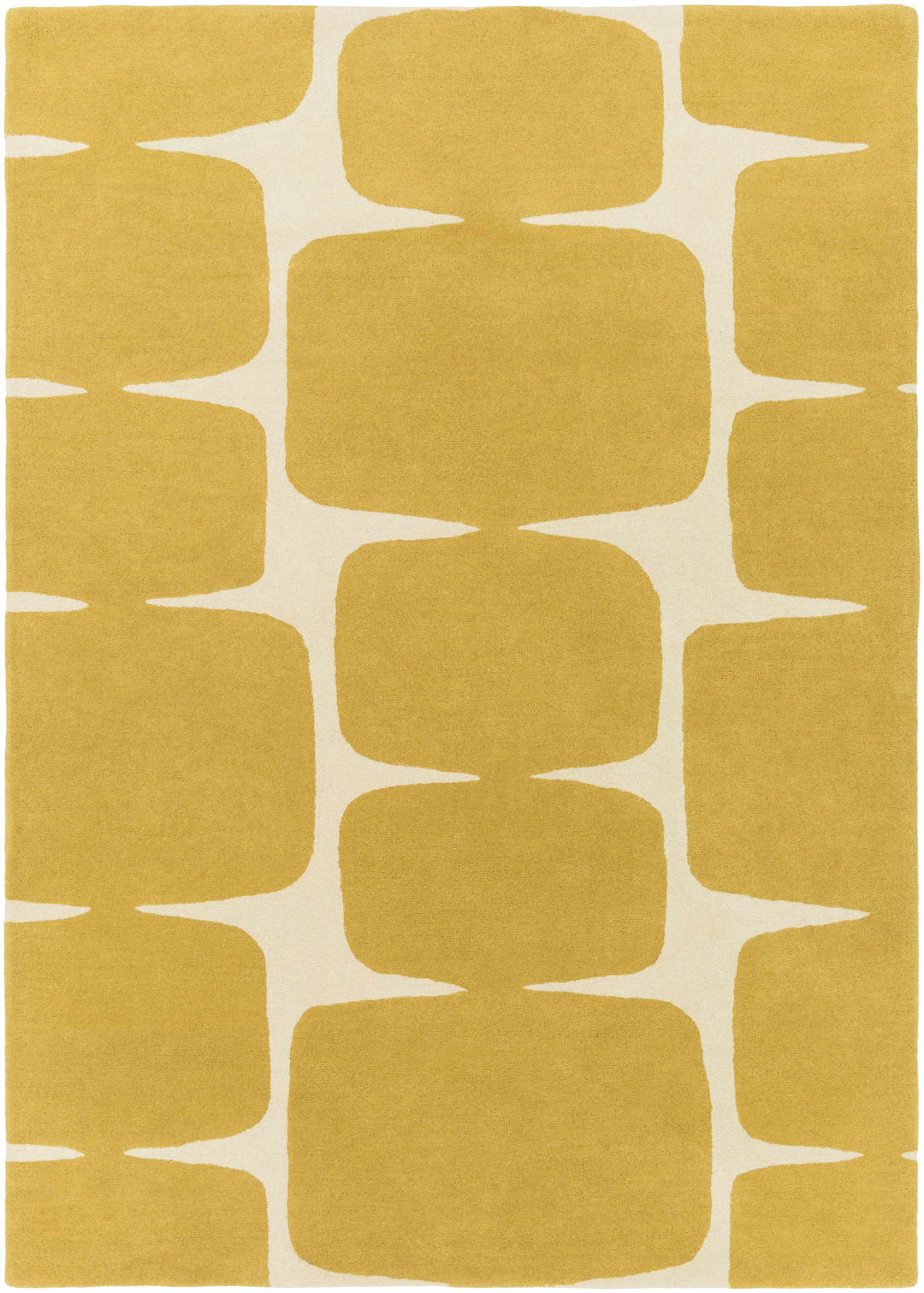 Astor Mustard & Cream Hand Tufted Wool Rug | Contemporary Modern