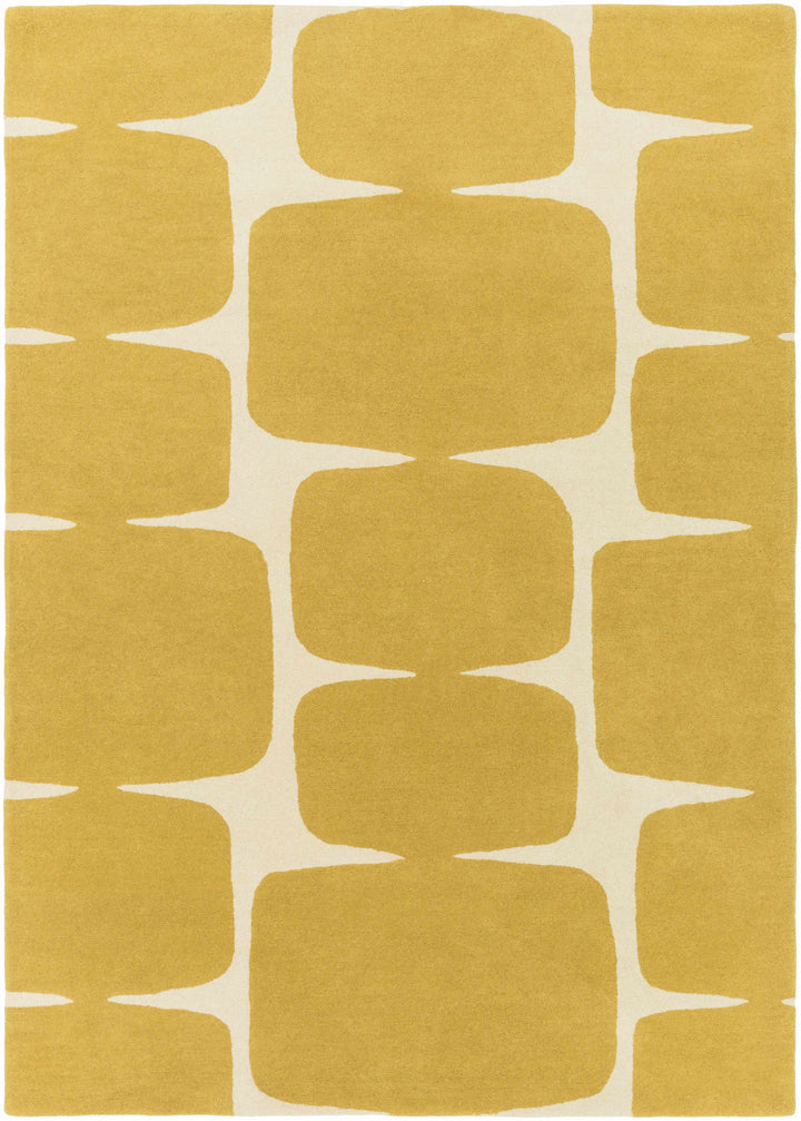 Astor Mustard & Cream Hand Tufted Wool Rug | Contemporary Modern