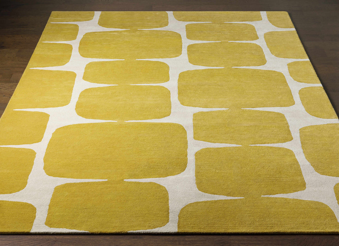 Astor Mustard & Cream Hand Tufted Wool Rug | Contemporary Modern