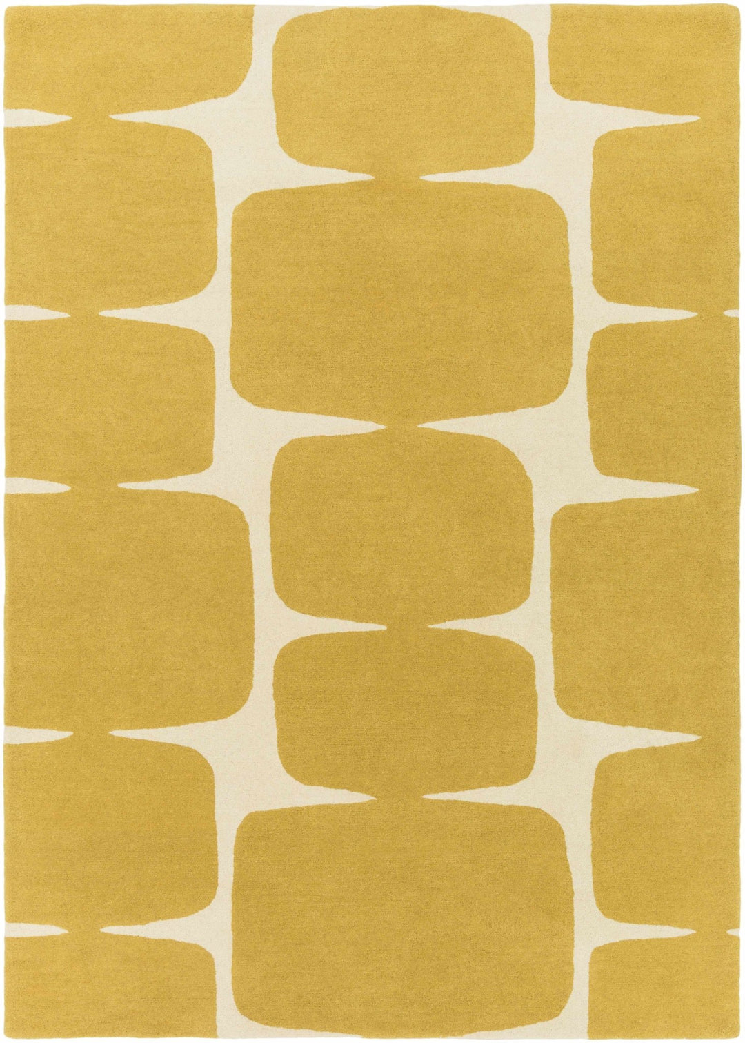 Astor Mustard & Cream Hand Tufted Wool Rug | Contemporary Modern - The Rug Decor