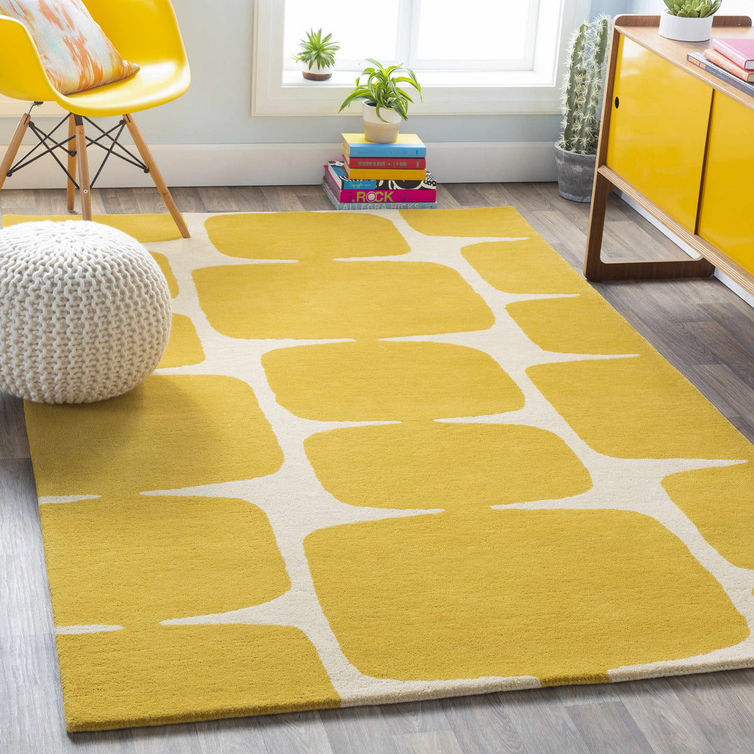 Astor Mustard & Cream Hand Tufted Wool Rug | Contemporary Modern