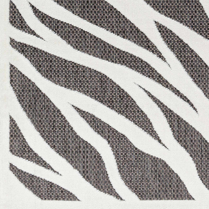 Astra Zebra Print Contemporary Style Black Outdoor Rug - The Rug Decor