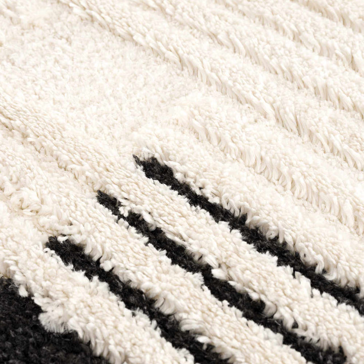 Astro Modern Geometrical Ivory And Black Area Rug - The Rug Decor