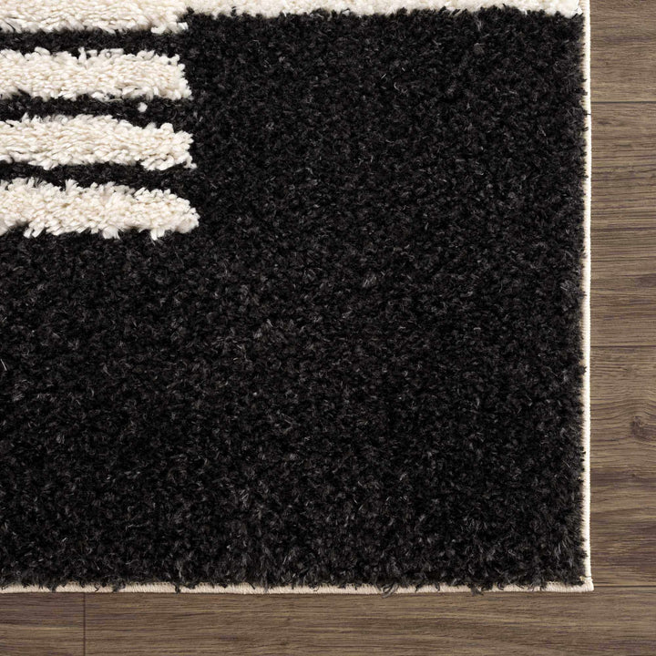Astro Modern Geometrical Ivory And Black Area Rug - The Rug Decor