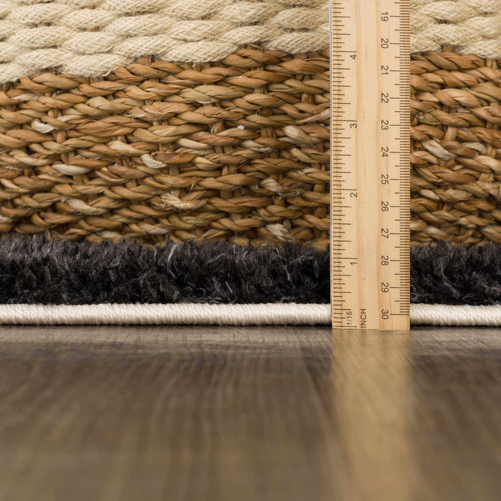 Astro Modern Geometrical Ivory And Black Area Rug - The Rug Decor