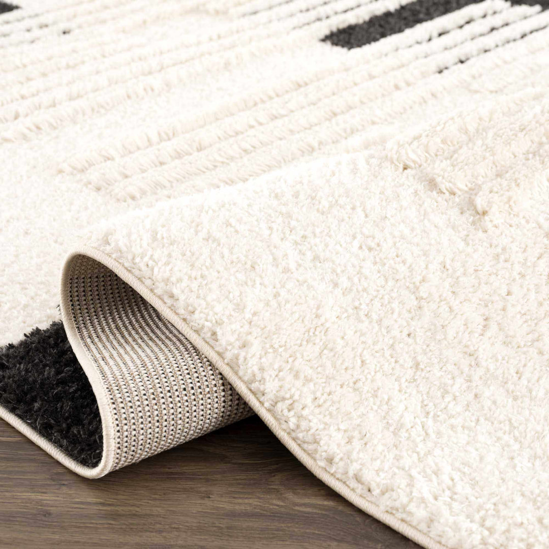 Astro Modern Geometrical Ivory And Black Area Rug - The Rug Decor