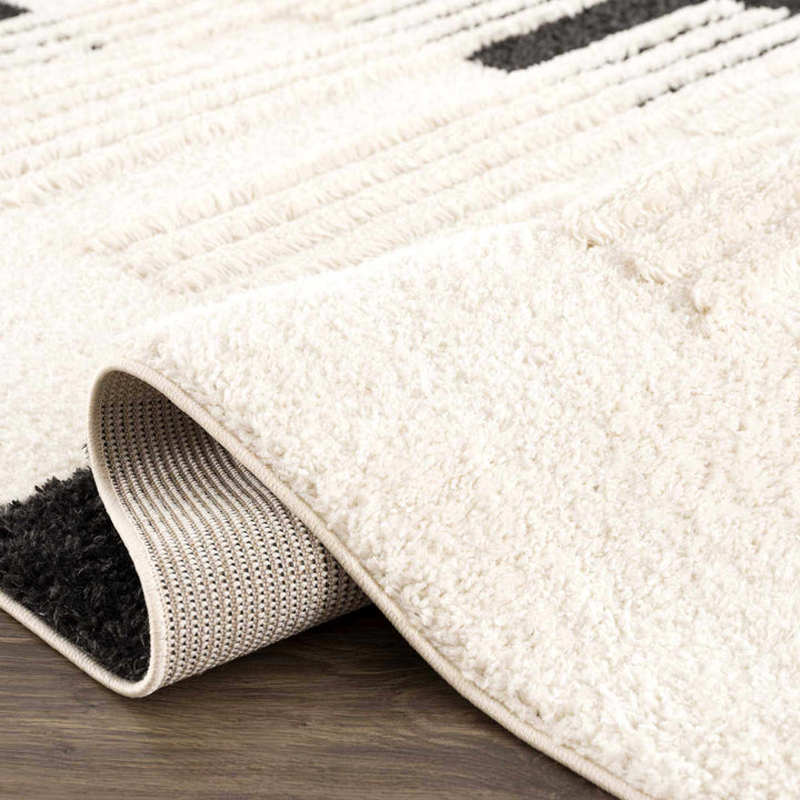 Astro Modern Geometrical Ivory And Black Area Rug - The Rug Decor
