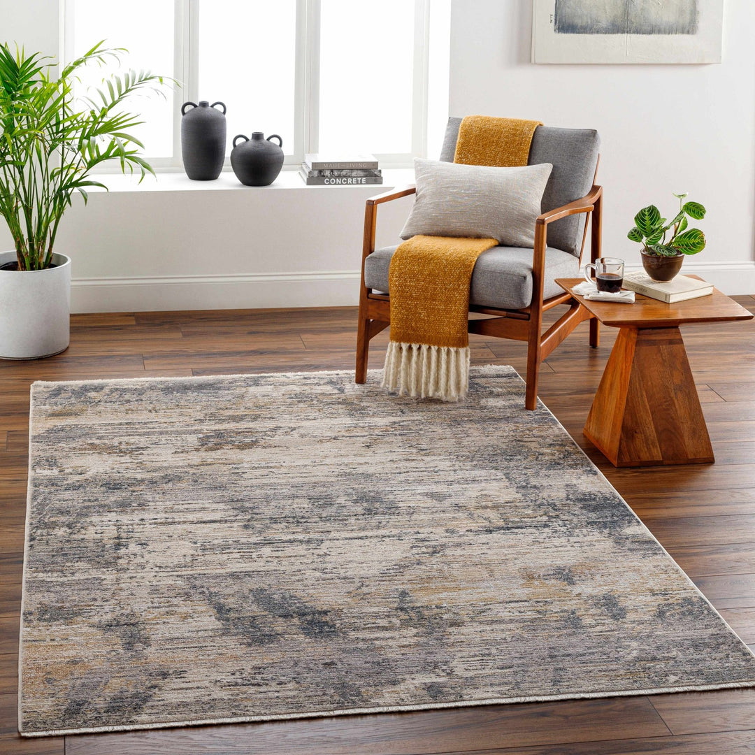 Asuna Modern Abstract Design Beige And Gray Area Rug - The Rug Decor