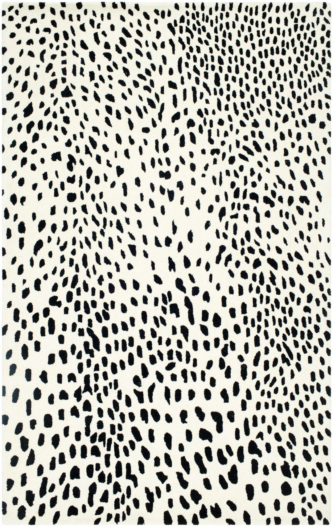 Athena Leopard Pattern White And Black Hand Tufted Wool Area Rug - The Rug Decor