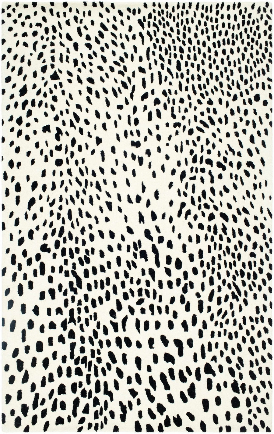 Athena Leopard Pattern White And Black Hand Tufted Wool Area Rug - The Rug Decor