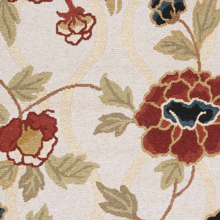Atkins Contemporary Floral Beige And Rust Rug - The Rug Decor