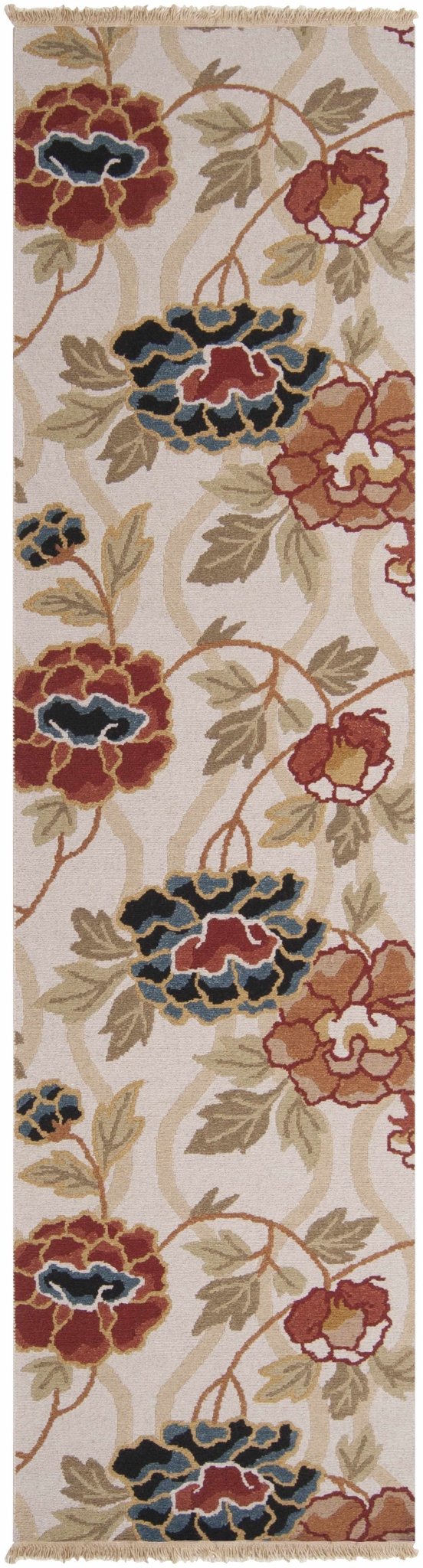 Atkins Contemporary Floral Beige And Rust Rug - The Rug Decor