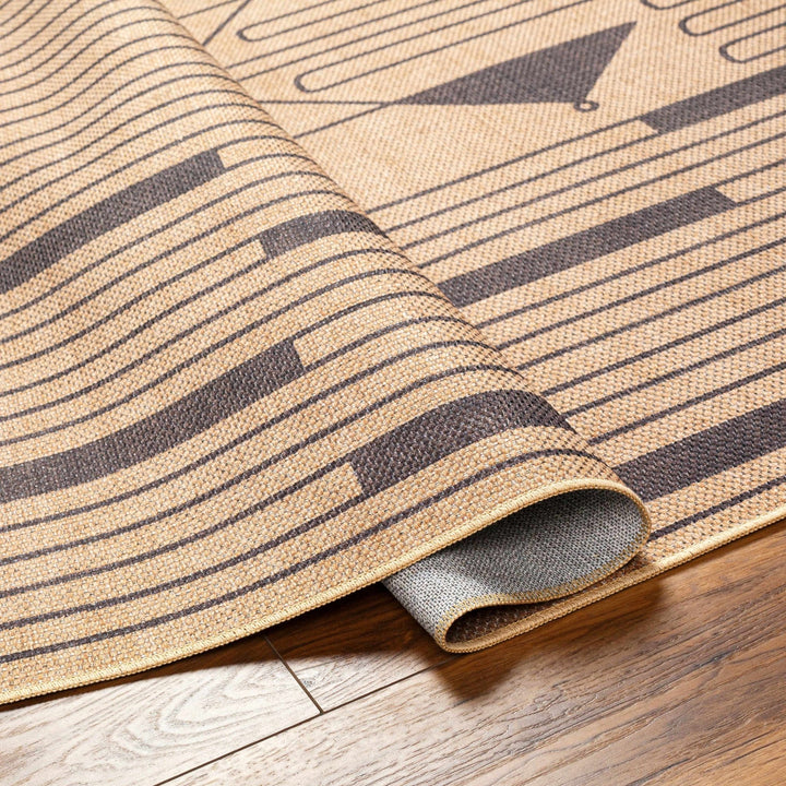 Atle Contemporary Geometrical Camel And Charcoal Rug - The Rug Decor