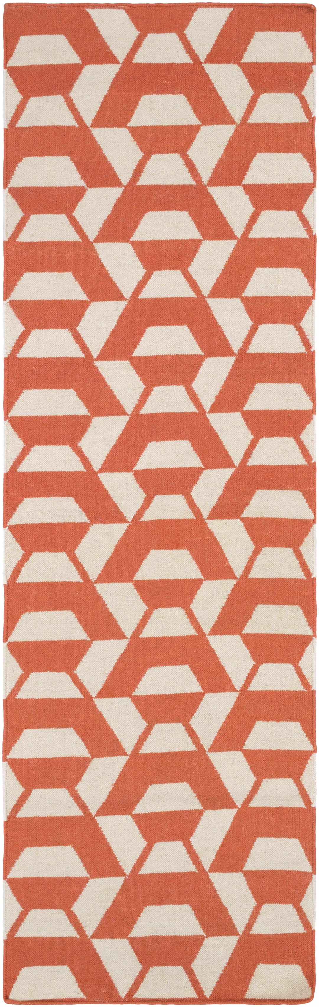 Atterbury Modern Style Rust And Beige Hand Woven Area Rug