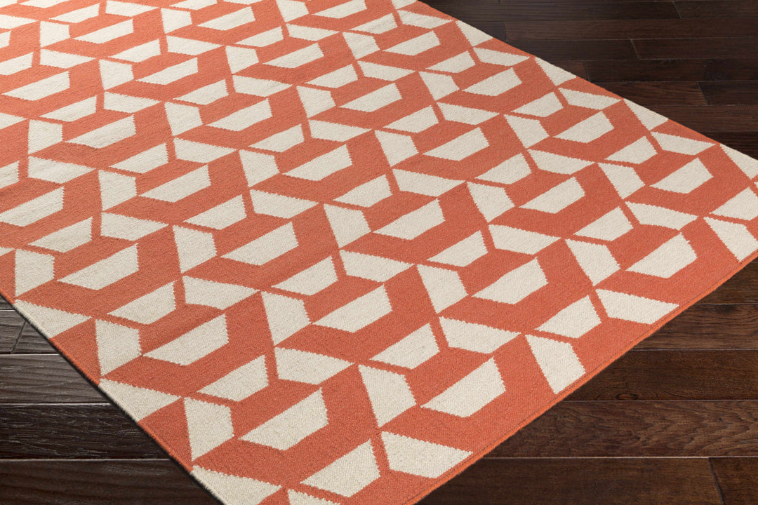 Atterbury Modern Style Rust And Beige Hand Woven Area Rug