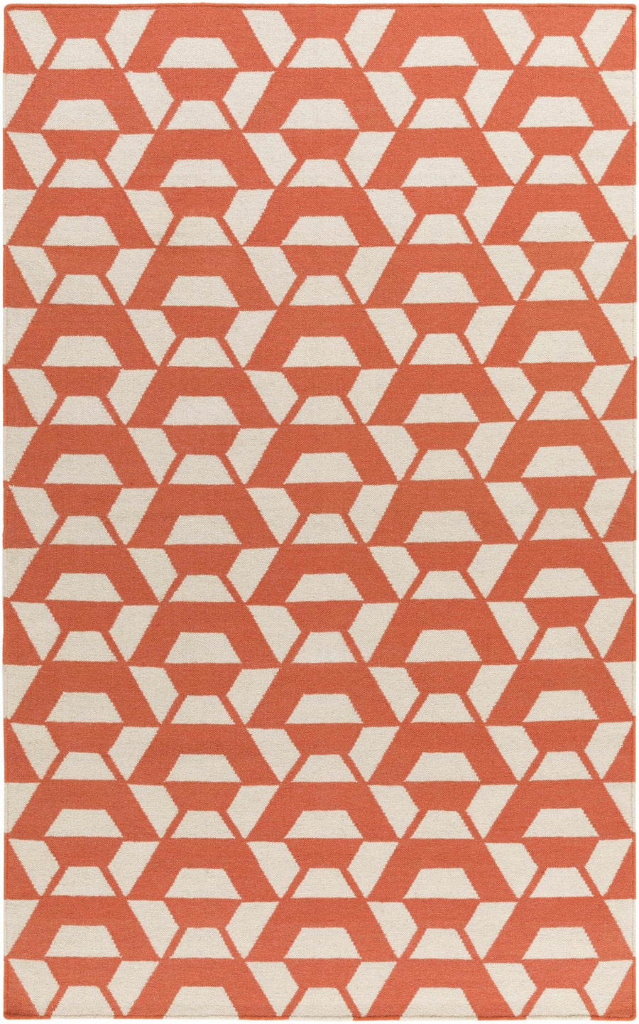 Atterbury Modern Style Rust And Beige Hand Woven Area Rug - The Rug Decor