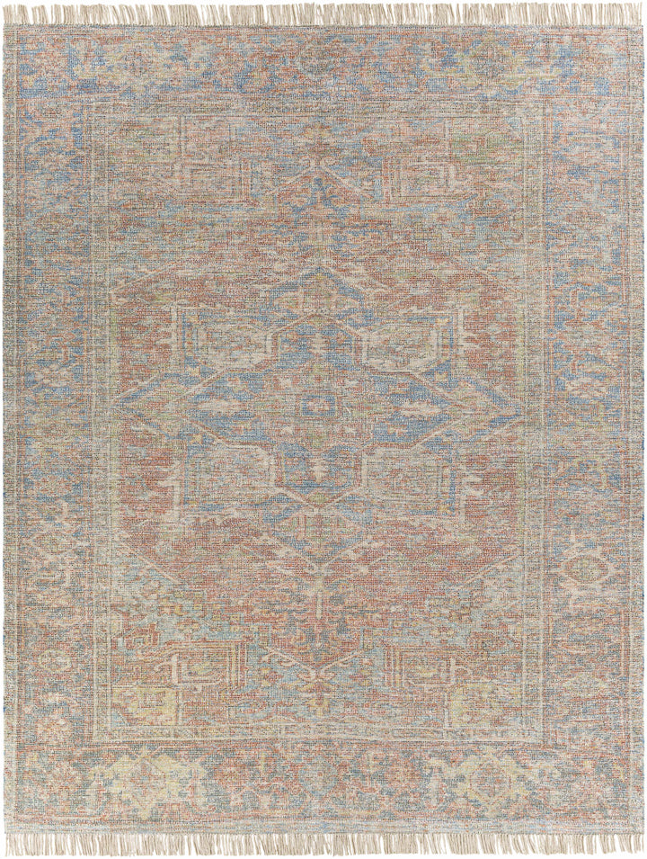 Atulayan Traditional Rust And Blue Hand Woven Rug