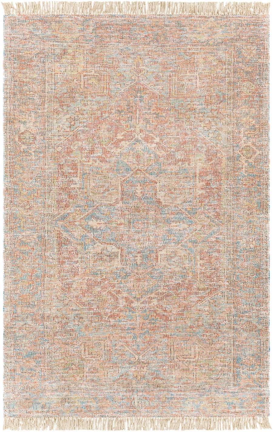 Atulayan Traditional Rust And Blue Hand Woven Rug - The Rug Decor