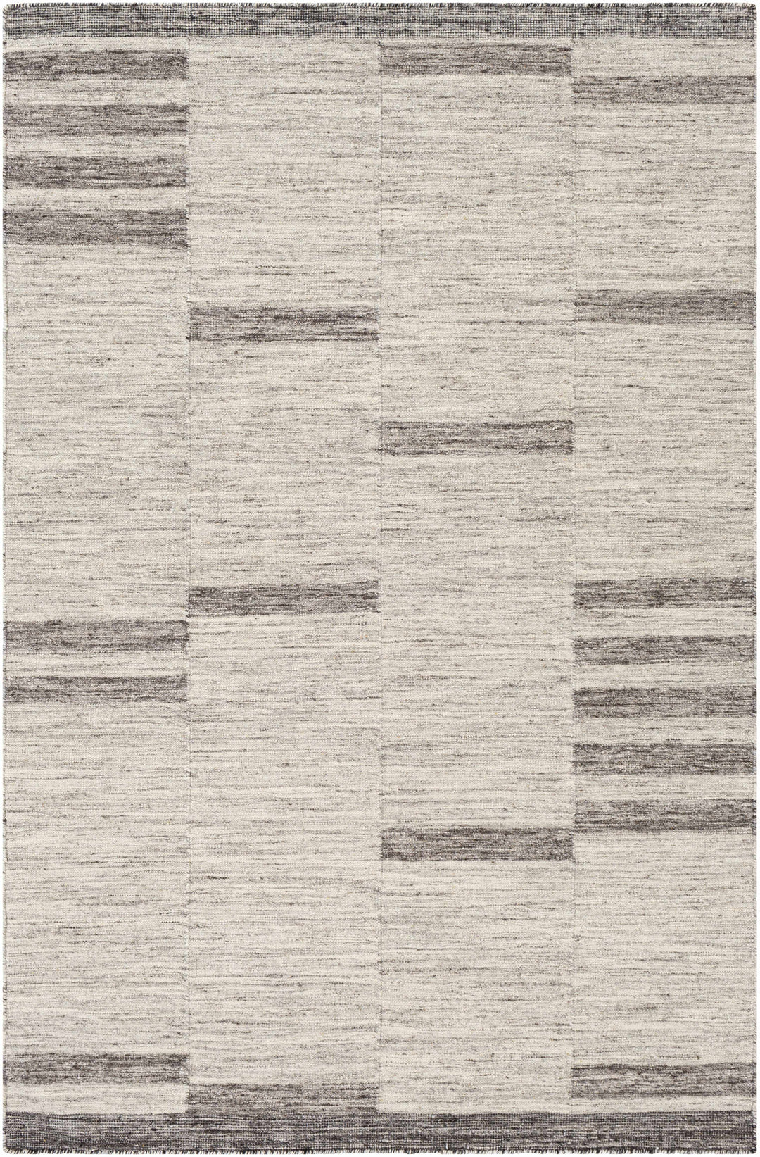 Auchinleck Modern Stripes Design Ivory And Gray Area Rug
