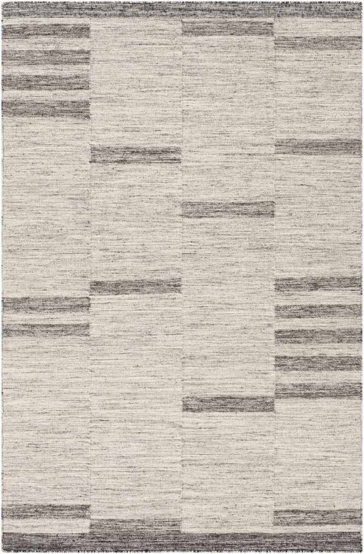 Auchinleck Modern Stripes Design Ivory And Gray Area Rug