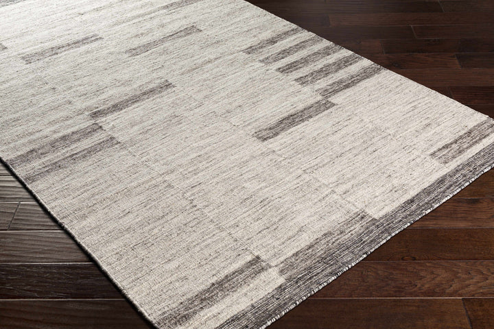 Auchinleck Modern Stripes Design Ivory And Gray Area Rug