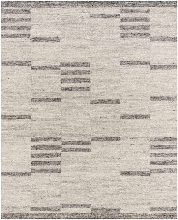 Auchinleck Modern Stripes Design Ivory And Gray Area Rug