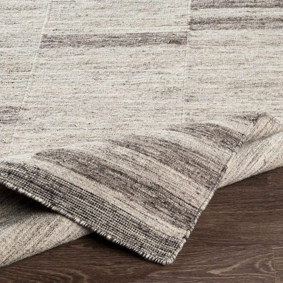 Auchinleck Modern Stripes Design Ivory And Gray Area Rug