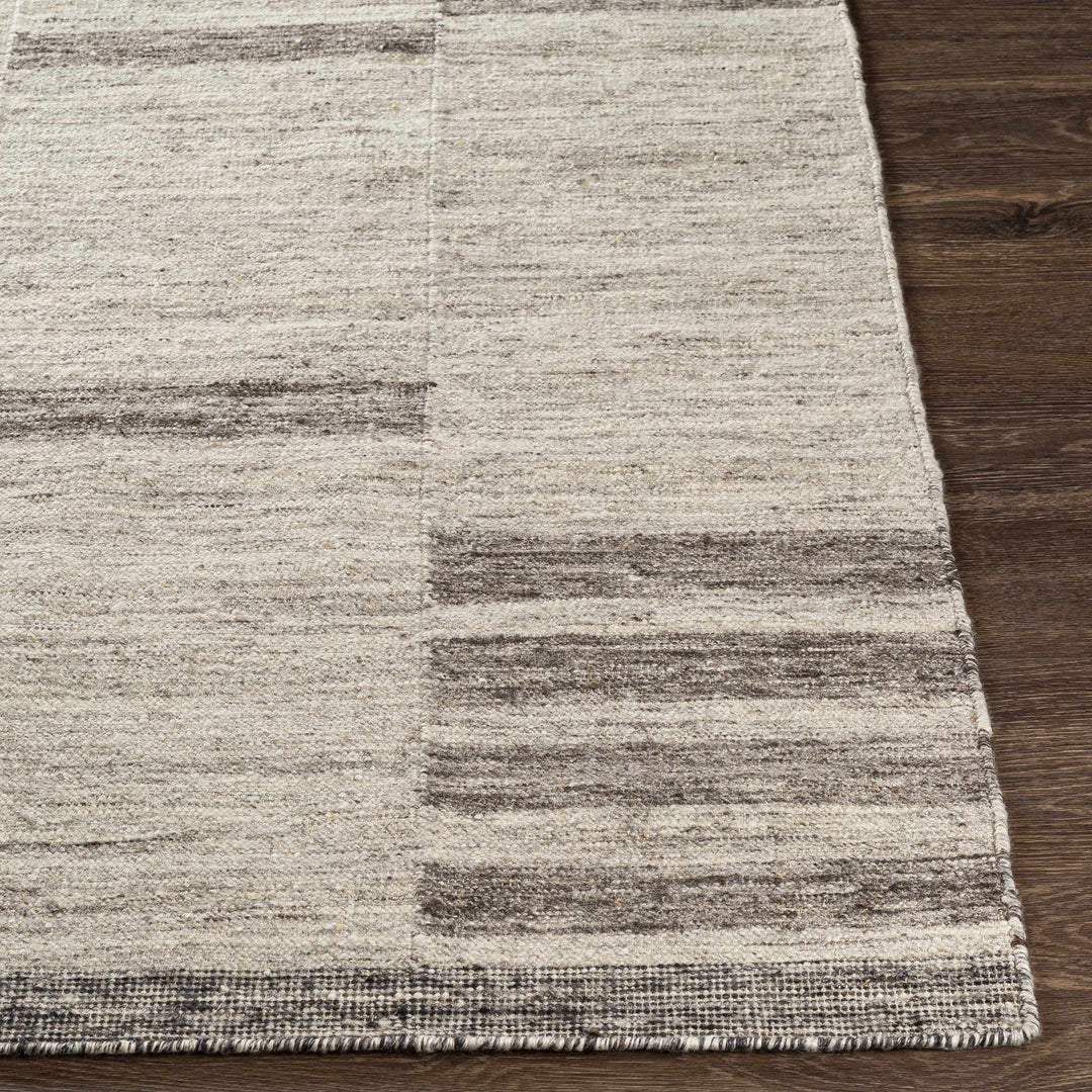 Auchinleck Modern Stripes Design Ivory And Gray Area Rug