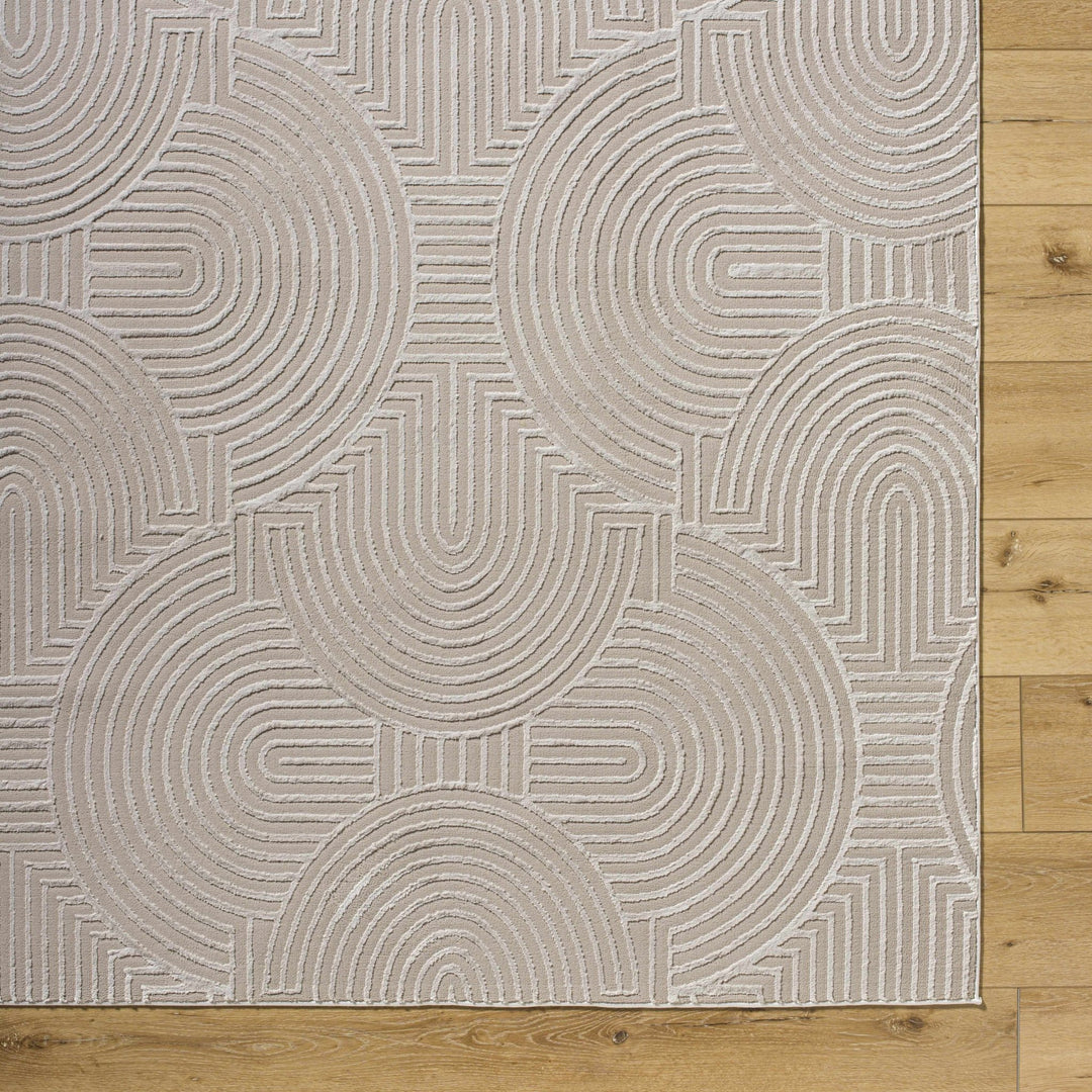 Aucoin Contemporary Geometrical Gray Washable Rug - The Rug Decor
