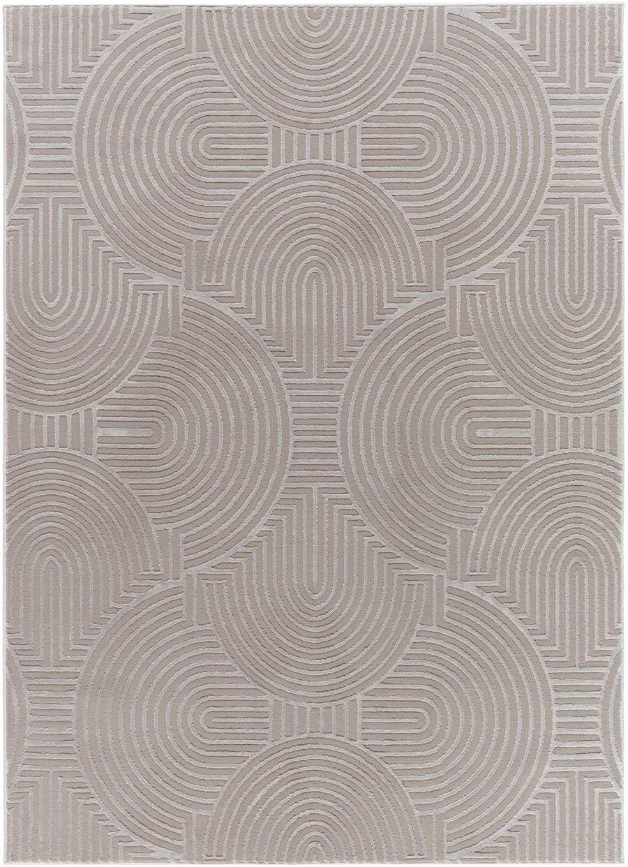 Aucoin Contemporary Geometrical Gray Washable Rug - The Rug Decor