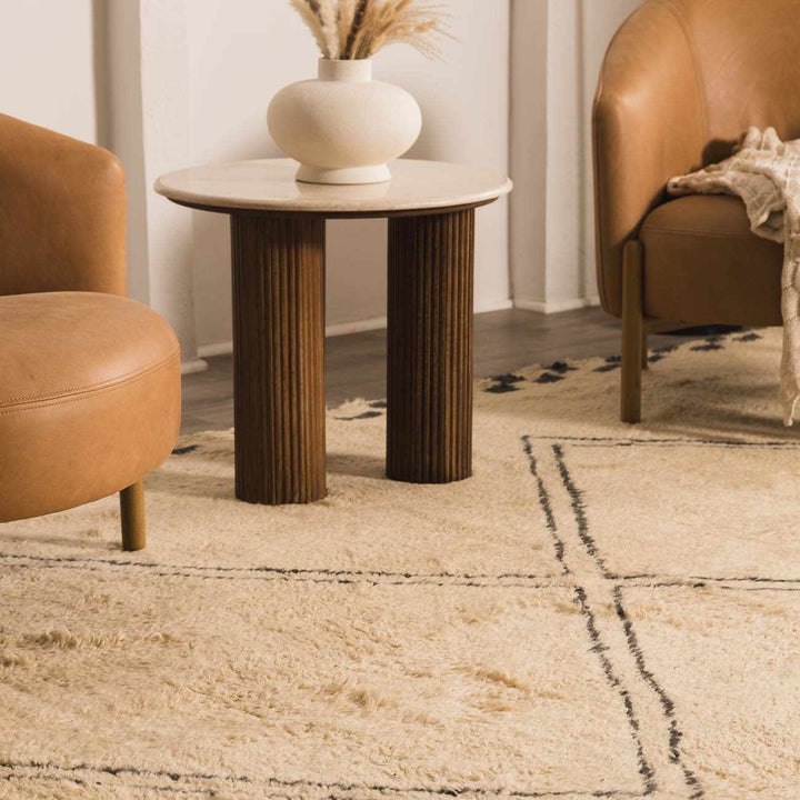 Audrey Contemporary Geometrical Beige And Black Rug - The Rug Decor