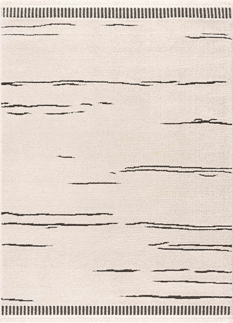 Aulii Modern Abstract Design Beige And Charcoal Area Rug - The Rug Decor