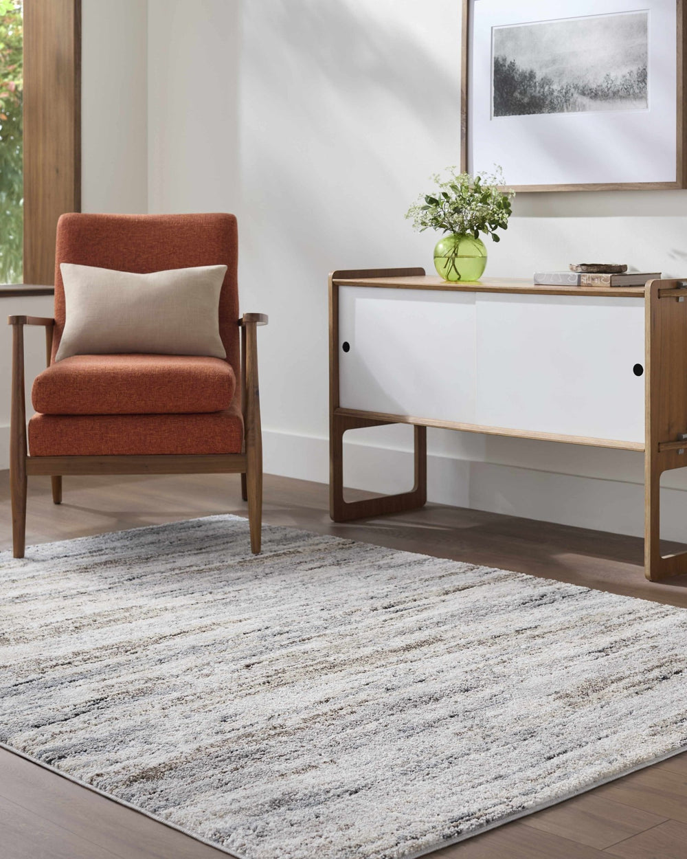 Aurera Contemporary Abstract Gray And Beige Area Rug - The Rug Decor
