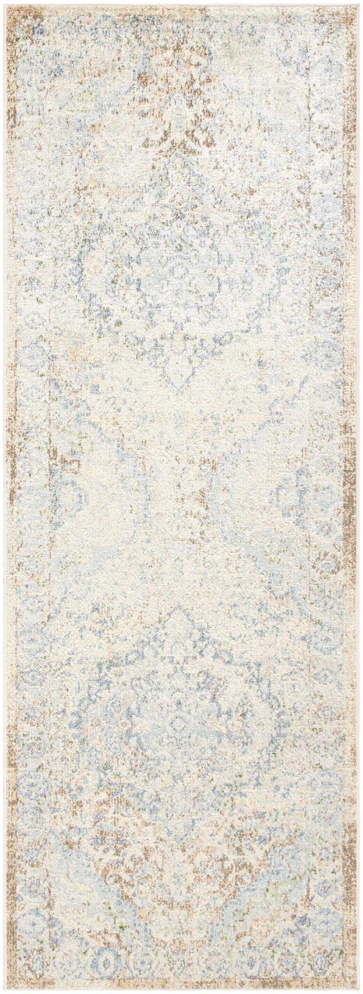 Aurum Traditional Style Blue And Beige Washable Area Rug - The Rug Decor