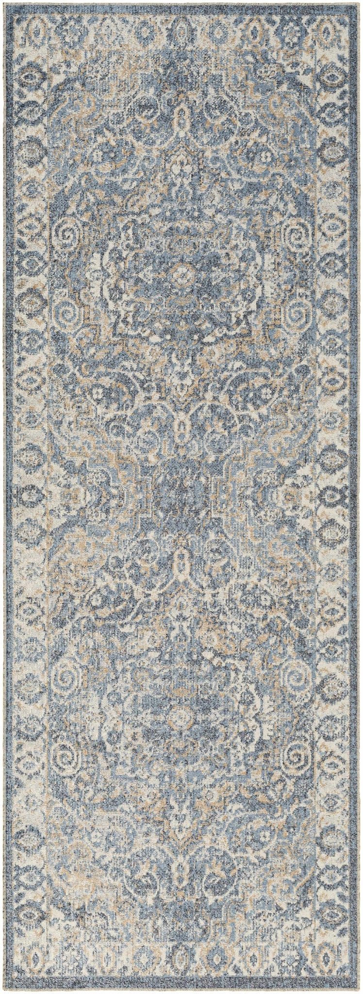 Aurum Traditional Style Ivory And Gray Washable Area Rug - The Rug Decor