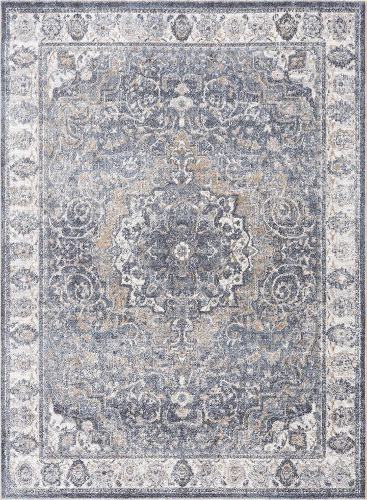 Aurum Traditional Style Ivory And Gray Washable Area Rug - The Rug Decor