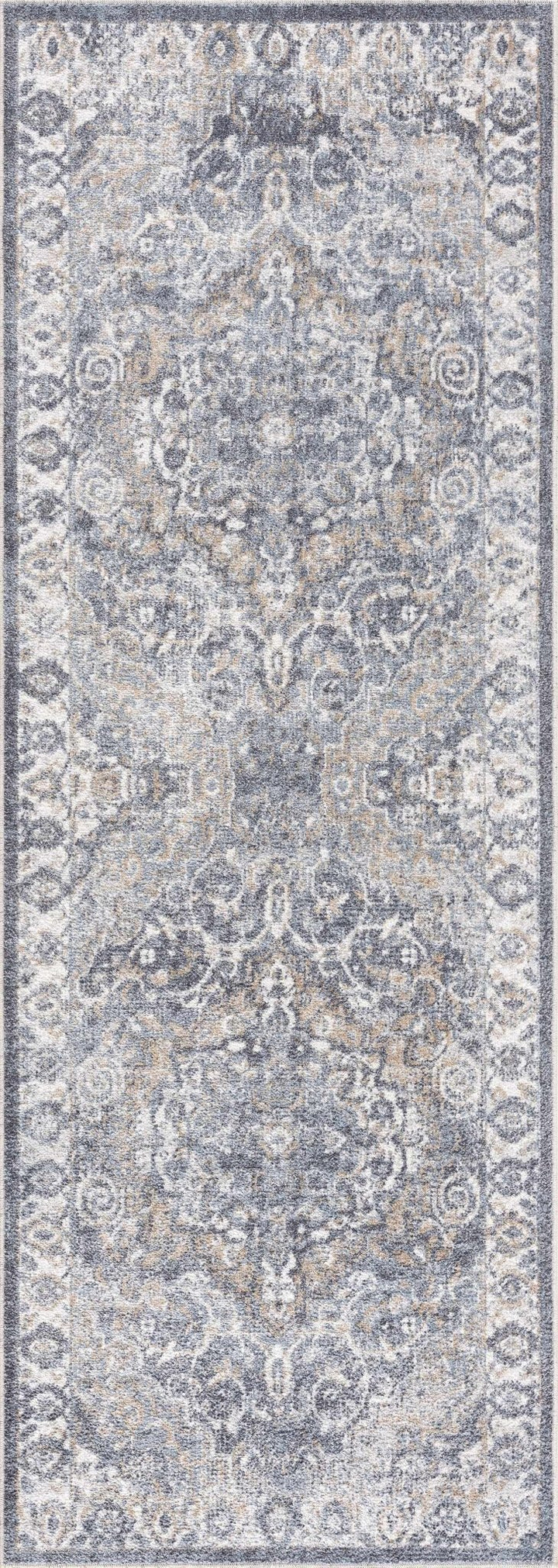 Aurum Traditional Style Ivory And Gray Washable Area Rug - The Rug Decor