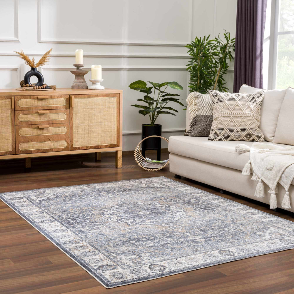 Aurum Traditional Style Ivory And Gray Washable Area Rug - The Rug Decor