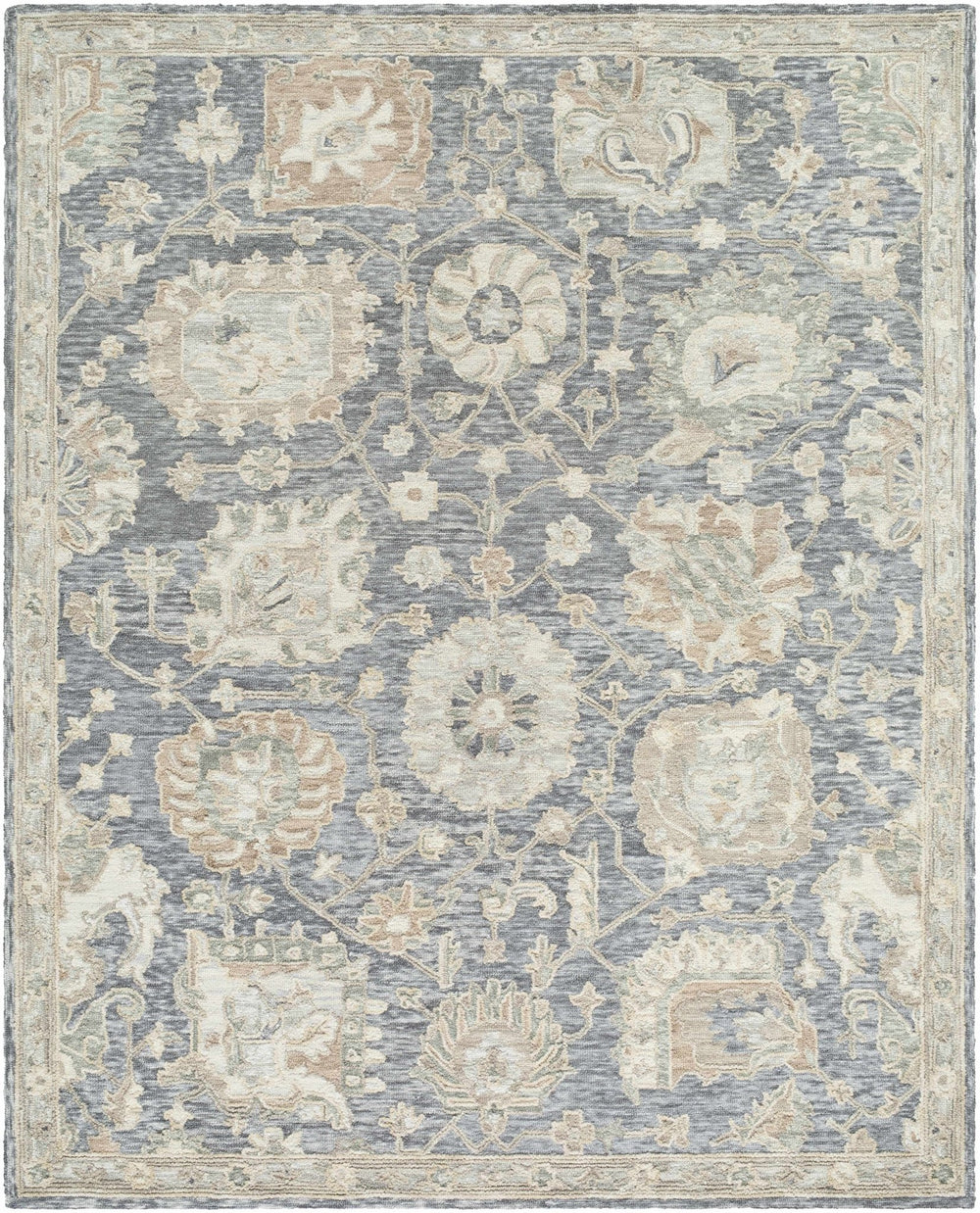Auryon Traditional Oushak Design Gray Hand Tufted Wool Rug - The Rug Decor