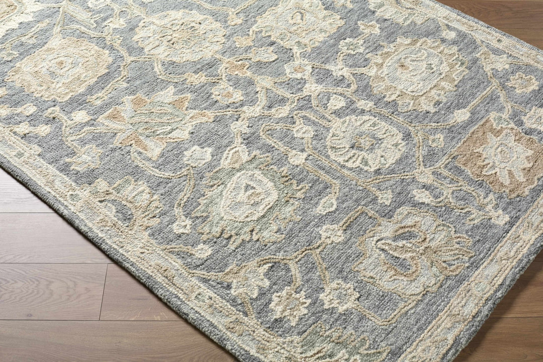 Auryon Traditional Oushak Design Gray Hand Tufted Wool Rug - The Rug Decor