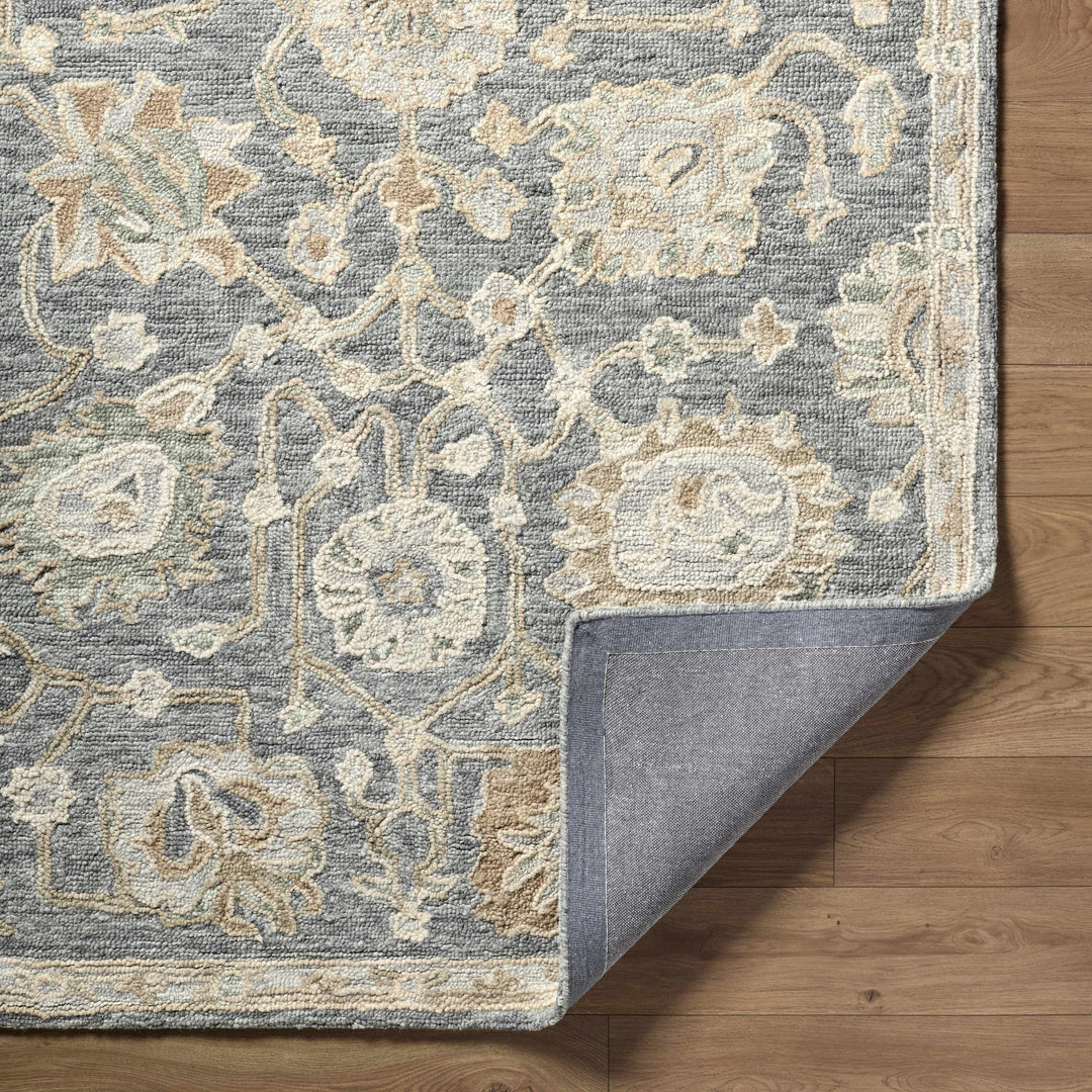 Auryon Traditional Oushak Design Gray Hand Tufted Wool Rug - The Rug Decor