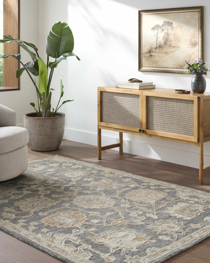 Auryon Traditional Oushak Design Gray Hand Tufted Wool Rug - The Rug Decor