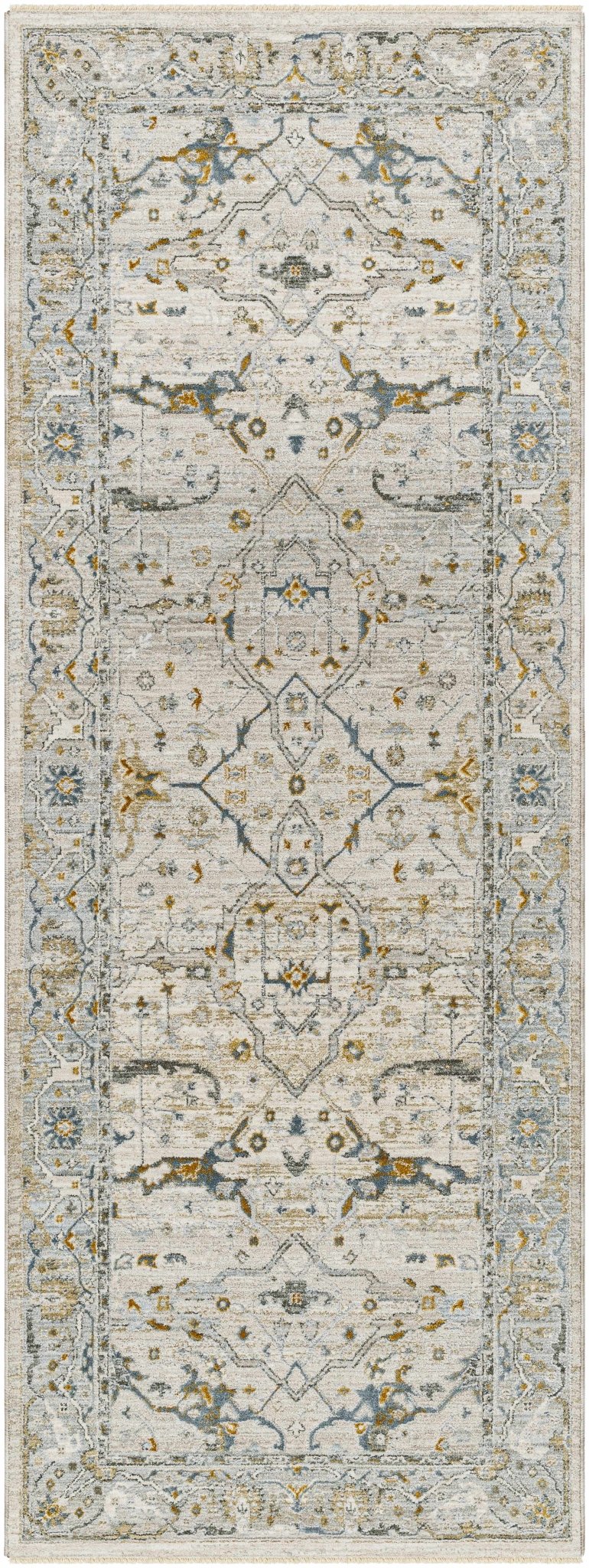 Aviva Traditional Style Ivory And Teal Area Rug - The Rug Decor