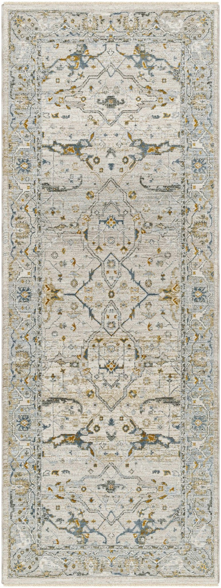 Aviva Traditional Style Ivory And Teal Area Rug - The Rug Decor
