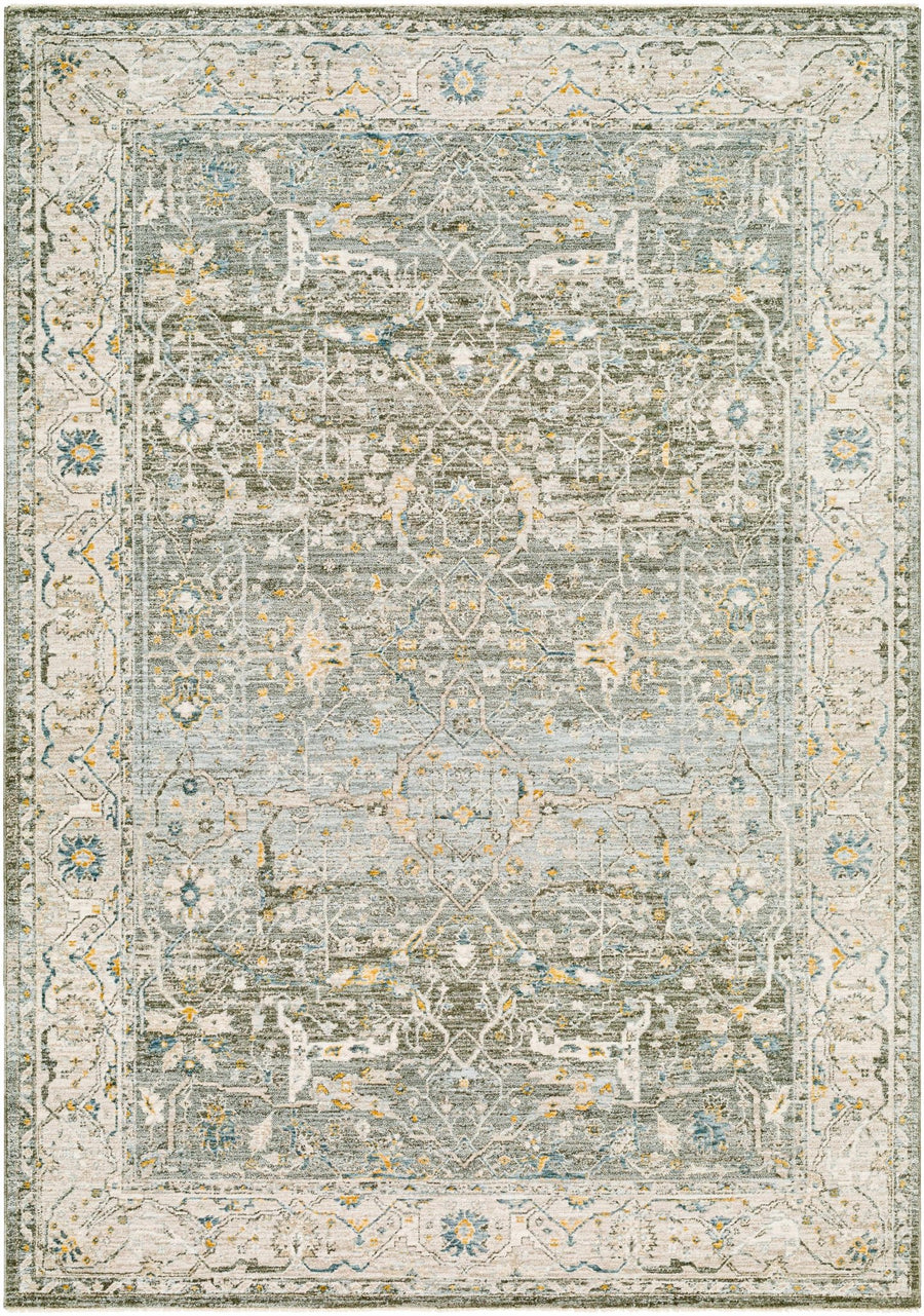 Aviva Traditional Style Teal And Green Area Rug - The Rug Decor