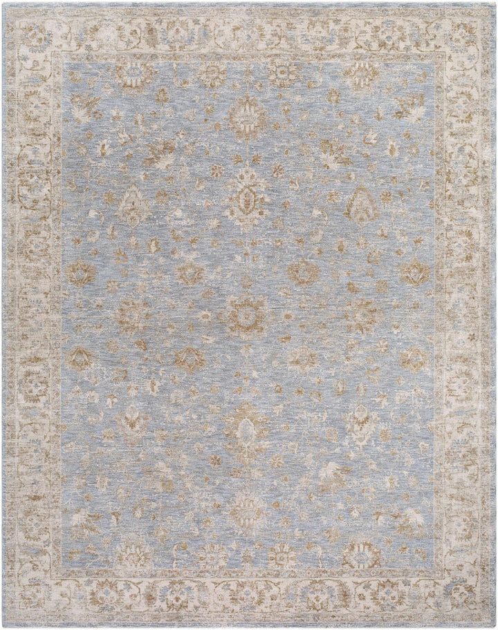 Avivit Traditional Floral Design Beige And Blue Area Rug - The Rug Decor